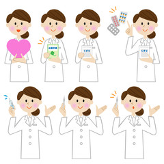 白衣の女性　セット