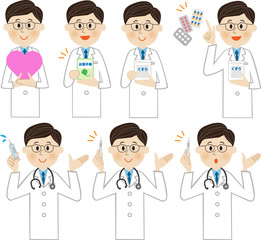 白衣の男性　セット