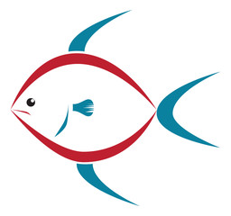 brush stroke fish icon - illustration