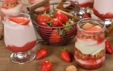 Dessert with strawberries