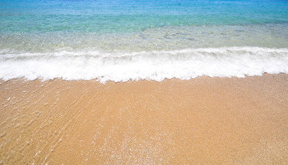Quiet and calm Paradise Beach at Mykonos, Greece