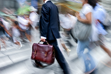 group of business people in the street