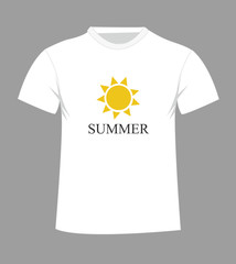 T-shirt design with sun
