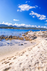 Amazing wild Capriccioli beach on Sardinia island,Italy