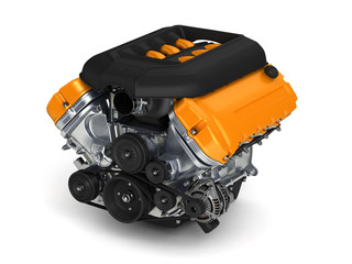 Automotive engine.3D illustration.