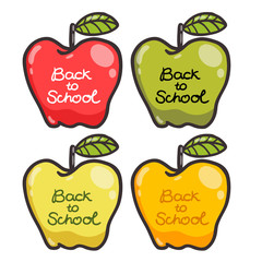 Cute cartoon apples. Back to school illustration
