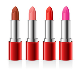 Obraz premium Realistic Lipstick Set. Vector