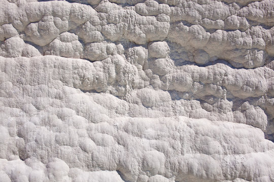 Natural travertine (tufa). Pamukkale, Turkey
