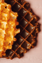 Belgian Waffles with Chocolate Icing