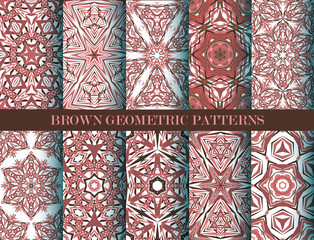 Brown geometric patterns collection