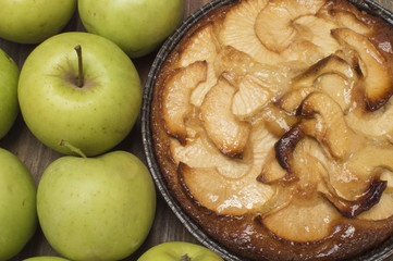 tarta de manzanas, tarta de manzanas y manzanas verdes