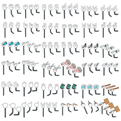 vector set of cartoon arm