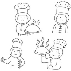vector set of chef