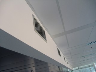 ceiling ventilation beam in a new office building