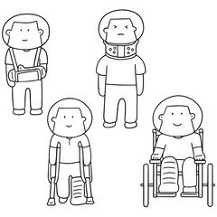 vector set of orthopedic cast