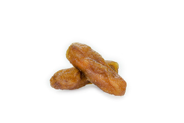 Dried bananas isolated on white background