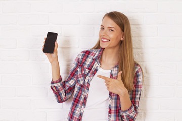 Young female with phone