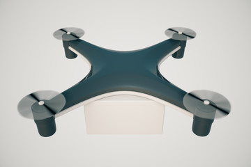 Delivery drone on light background