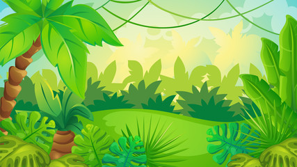 Cartoon Jungle Game Background