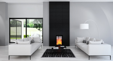 Soggiorno con caminetto