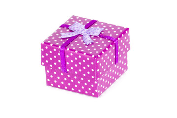Purple box for a gift isolated