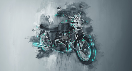 Classic motorcycle bike in gray © XtravaganT