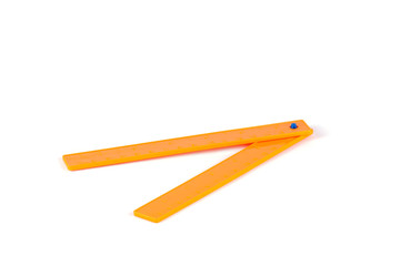 Toy ruler on a white background.