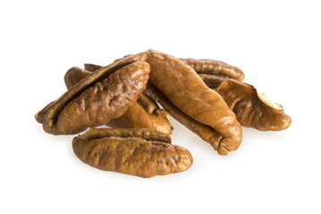 Pecan nuts isolated on white