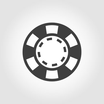 Vector grey casino poker chips icon on white background