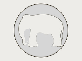 Elephant. Logo. Paper elephant. Vector.