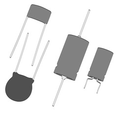 2d cartoon illustraion of capacitors