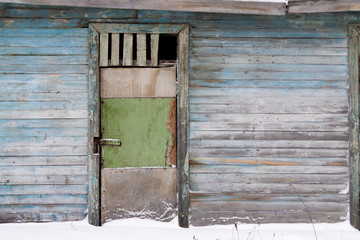 abandoned barn with an interesting texture of the wall