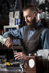 Barman at work.