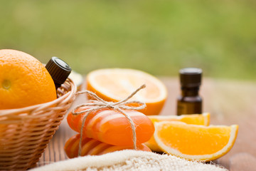 soap and essential oil of orange