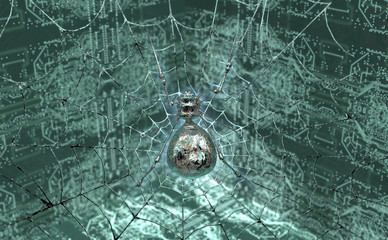 digital safety concept computer bug in electronic environment