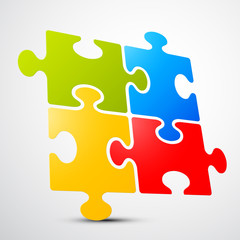 Fototapeta premium Jigsaw - Puzzle Vector Perspective Illustration