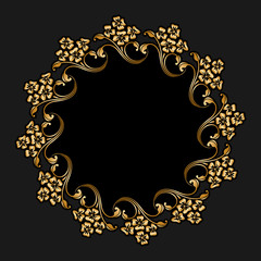 Vector gold round ornament.