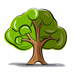 Tree - Vector Abstract Tree Isolated on White Background