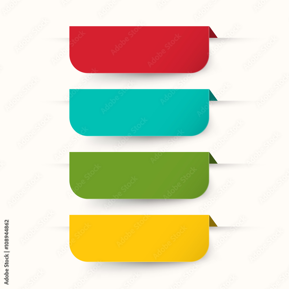 Poster empty colorful labels set isolated on white background