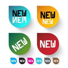 New Labels Set - Colorful Vector Icons