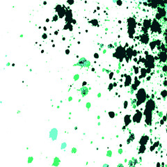 Colorful acrylic paint splatter on white background. Neon spray