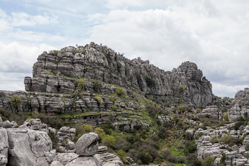 Paraje natural del torcal de Antequera en la provincia de Málaga, Andalucía