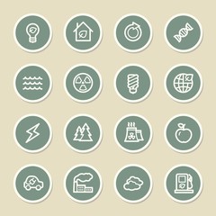Green ecology web icons set