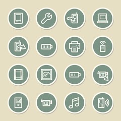 Mobile content web icons set