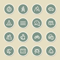 Travel web icons set