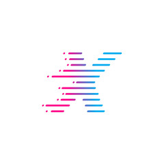 Abstract letter X logo,fast speed, moving,delivery,Digital