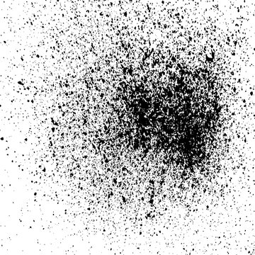 Black Ink paint splatter on white background. Spray paint abstract background, vector illustration