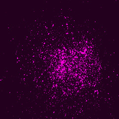 Obraz premium Colorful acrylic paint splatter on black background. Neon spray