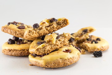 Homemade cookies with aronia and cranberries