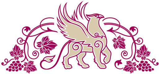 Fototapeta na wymiar Logo template for winery or wine shop or wine label element.